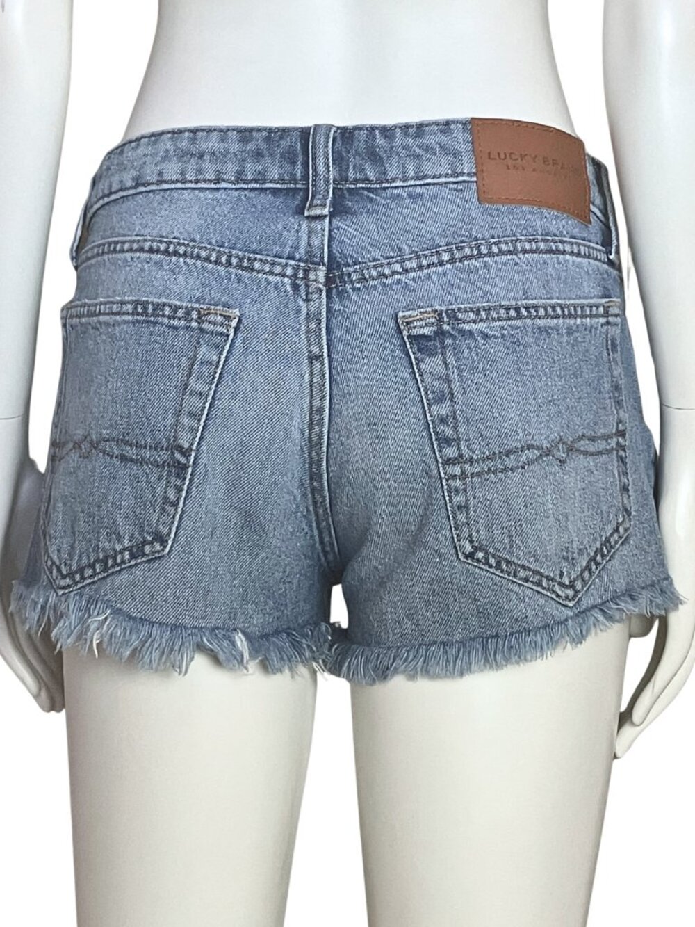 Lucky Brand Cut Off Distressed Denim Shorts. Size 0 25. Mid Rise Jean Jorts - Picture 4 of 13